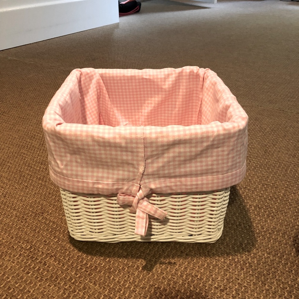 2 Pottery Barn Kids basket liners- pink size L